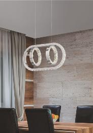 Lampara Monaco Acontract-luz. 2 aros + E. Oval LED 