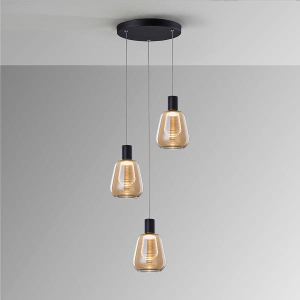 i3-CARISA- LAMPARA 3L NEGRO D35 - ILUMINACION i3 By SCHULLER