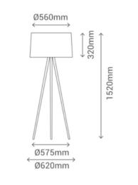 Lampara de pie Sulion Bea - Pantalla Gris Ø56cm