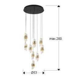 ILIADA- LAMPARA 9L NEGRO-ORO D50 - SCHULLER