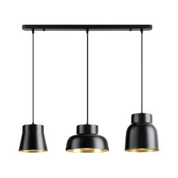 VULCANO LAMPARA 3L -NEGRO/ORO - ILUMINACION i3 By SCHULLER