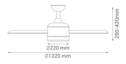 Ventilador BALOO Niquel - Sulion. Ø122cm.