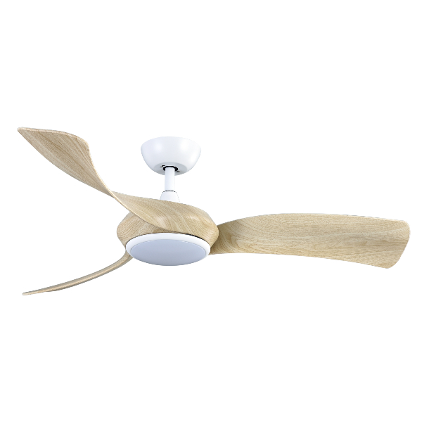 Ventilador Cerdeña Blanco Haya Fabrilamp - Motor DC Ø132cm