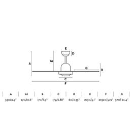 Ventilador Ibiza FARO - Blanco 132cm. Ø