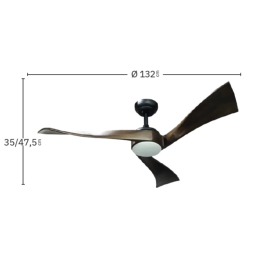 Ventilador Janubi Blanco Haya Fabrilamp - Motor DC Ø132cm