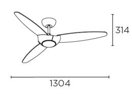 Ventilador Lodos Leds-c4 - Motor DC. LED 130cm. Ø.