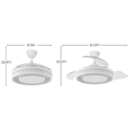 Ventilador Pitufo RGB Fabrilamp Negro - Motor DC Ø107cm