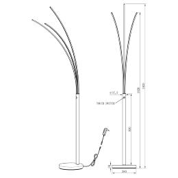 Lampara de pie Elaz Negro Alemar - Luz LED Regulable