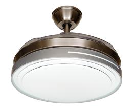 Ventilador Tegaluxe - Egil Plateado aspas retractiles 107cm.Ø