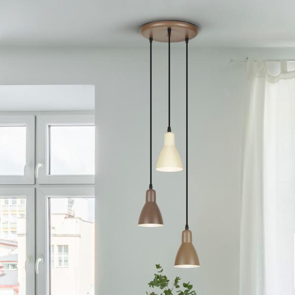 I3-AFRA- LAMPARA 3L -MARRON/CREMA - ILUMINACION i3 By SCHULLER