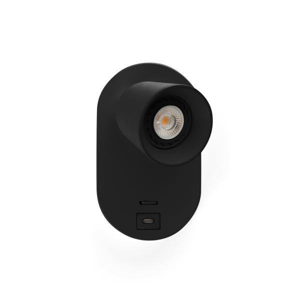 Aplique CORB negro con USB A Faro Barcelona