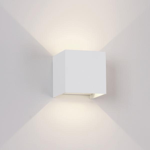 Aplique exterior DAVOS Blanco arena Cuadrado Mantra - Luz LED 