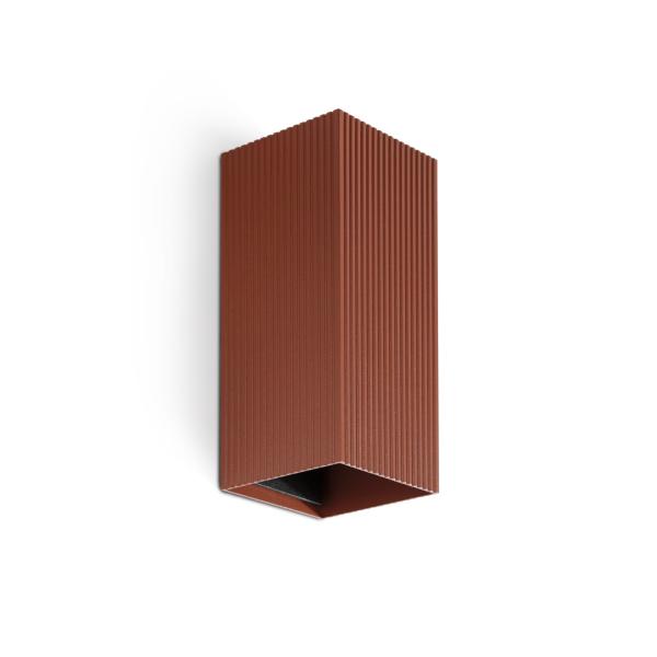 Aplique LUNE 2 Luces cuadrado terracota estriado Faro