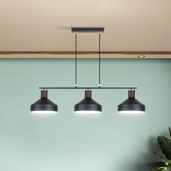 I3-IRIAS- LAMPARA 3L NEGRO-COBRE - ILUMINACION i3 By SCHULLER