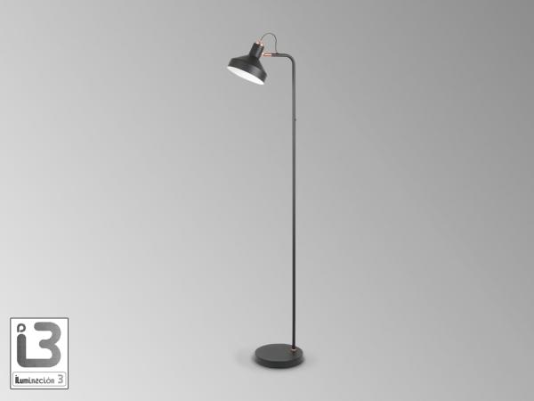 IRIAS PIE SALON 1L NEGRO-COBRE - ILUMINACION i3 By SCHULLER