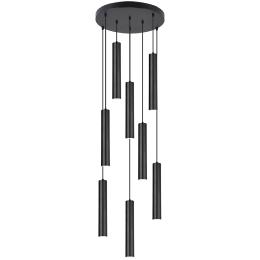 Colgante 8L ANTIA negro 8 x 40w gu-10 - ALEMAR