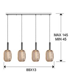 Lampara MICRON 4 luces - Schuller.