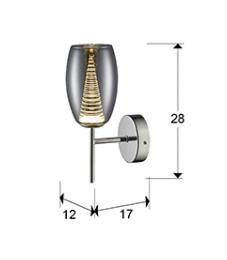 Aplique pared Nebula Schuller - 1 luz LED. Cromo