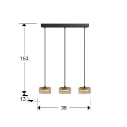OLAIA- LAMPARA 3L NEGRO-AMBAR - ILUMINACION i3 By SCHULLER