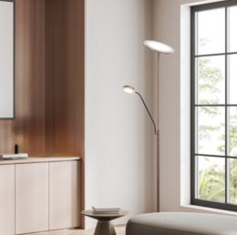 Pie salon DAYA madera led 25w / 3180+300lm / 4000k - ALEMAR