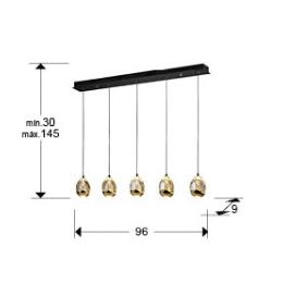 ROCIO- LAMPARA 5L NEGRO-ORO - SCHULLER