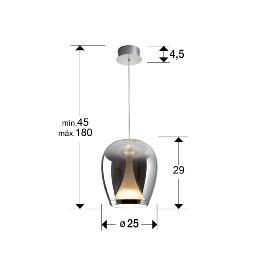 SUSPIRO LAMPARA CROMO/SMOKY D25 - SCHULLER
