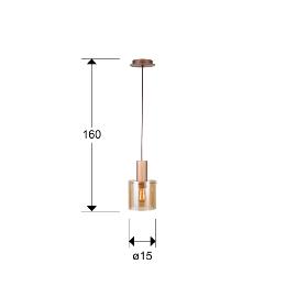 VENIZE LAMPARA 1L COBRE-AMBAR - ILUMINACION i3 By SCHULLER