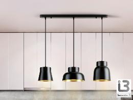 VULCANO LAMPARA 3L -NEGRO/ORO - ILUMINACION i3 By SCHULLER