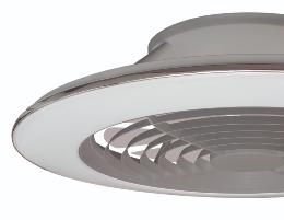 Ventilador ALISIO XL Plata - Mantra. Luz LED Ø73.5cm