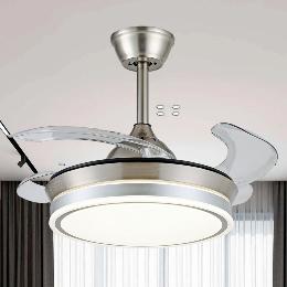 Ventilador AMBRA Niquel P&B - Motor DC Ø40-92cm Luz LED