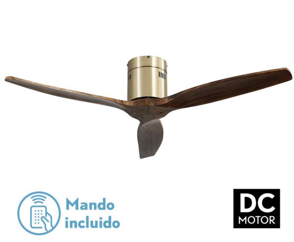 Ventilador AGUILON Oro Envejecido- Sin luz - Fabrilamp motor DC. 132cm.Ø