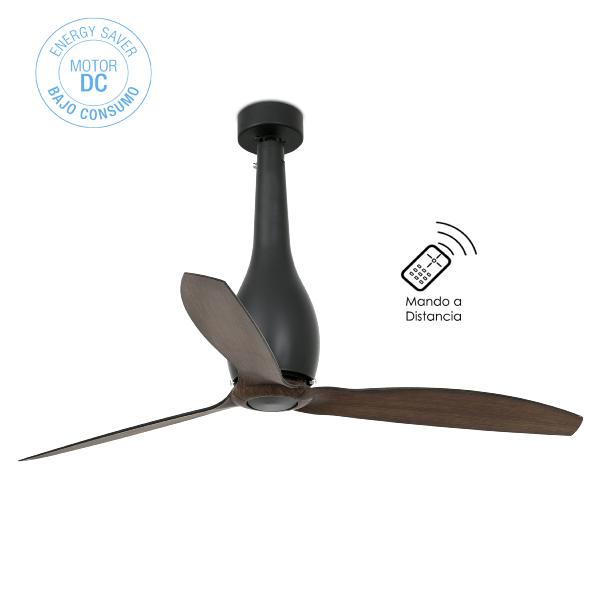 Ventilador Eterfan FARO - negro madera motor DC 128cm. Ø