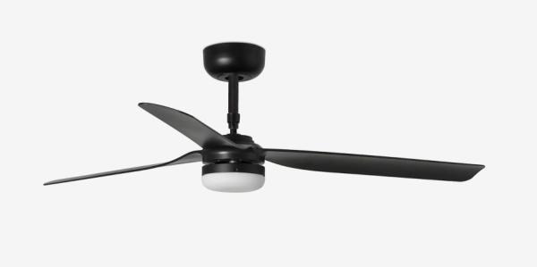 Ventilador Punt FARO Negro con luz LED 130cm.Ø