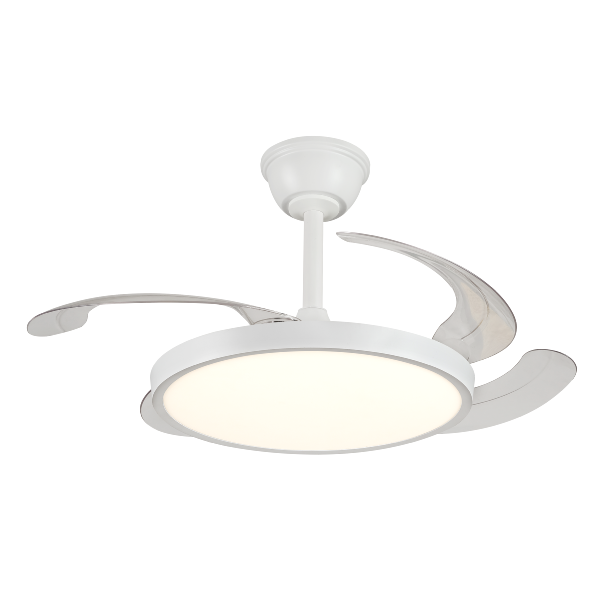 Ventilador Retractil Melody-S Blanco P&B - Motor DC. 41-92cmØ.