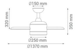 Ventilador Nerhea IOT - Sulion, motor DC. Ø137cm