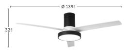 Ventilador PAX Níquel/Haya - Fabrilamp  Motor DC, luz LED Ø139cm