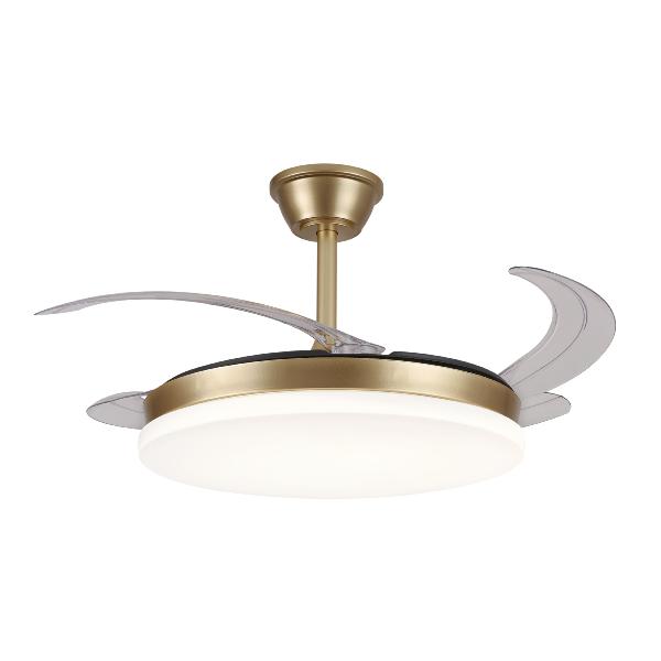 Ventilador retractil Isabella-L Champagne P&B - Motor DC. 50-108cmØ.