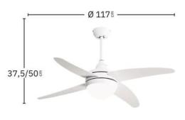 Ventilador KLOD Blanco - Fabrilamp  Motor DC Ø117cm