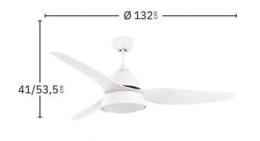Ventilador KOHILO Plata - Fabrilamp  Motor DC Ø132cm