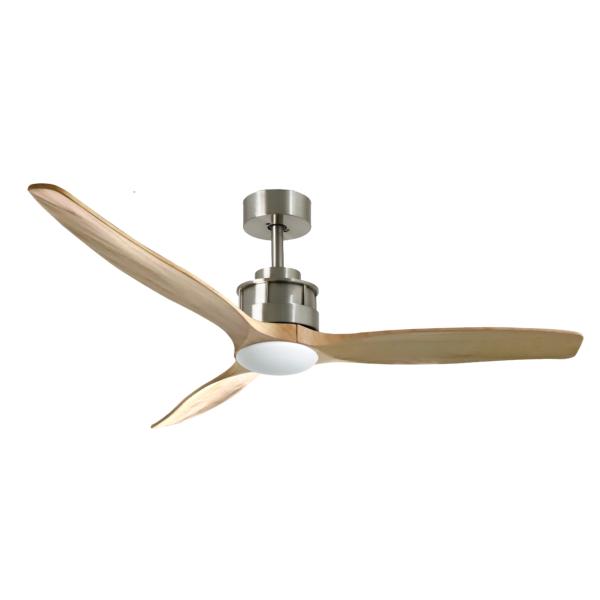 Ventilador CORON Niquel Pino Sunaca LED - Motor DC 132cm Ø.