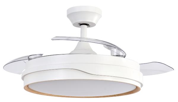 Ventilador Tempano Blanco Madera Fabrilamp - Motor DC Ø107cm