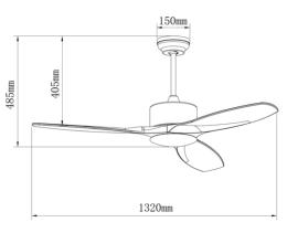 Ventilador Yarta Cristal Record - 132cm Niquel Motor DC