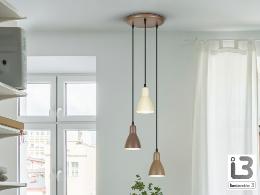 I3-AFRA- LAMPARA 3L -MARRON/CREMA - ILUMINACION i3 By SCHULLER