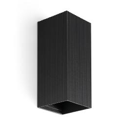 Aplique LUNE 2 Luces cuadrado negro estriado Faro