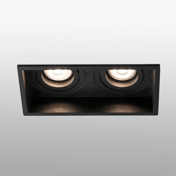 Empotrable Hyde Faro orientable Negro 2 luces 171x89mm