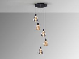 i3-CARISA- LAMPARA 5L NEGRO D40 - ILUMINACION i3 By SCHULLER