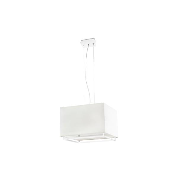 Lampara Vesper cuadrada blanca Faro- Pantalla Beige