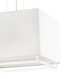 Lampara Vesper cuadrada blanca Faro- Pantalla Beige