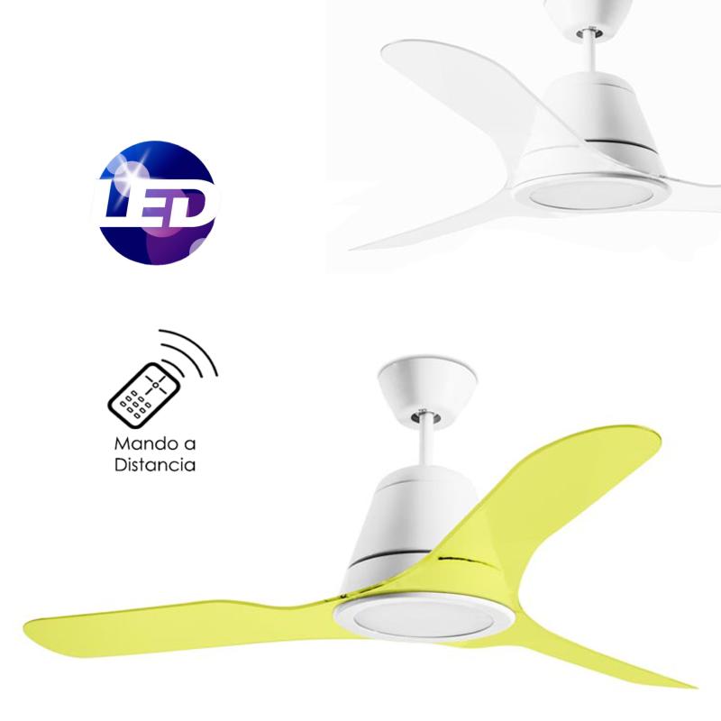 Ventilador techo LED 132 cm. Aspa Verde Tiga. LEDS-C4