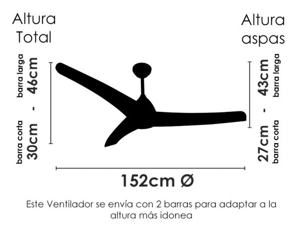 medida ventilador nacai sunaca sin luz